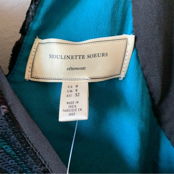 Anthropologie Dress Cocktail Sequined Dress Little Black Dress NEW WITH TAGS - Picture 9 of 15